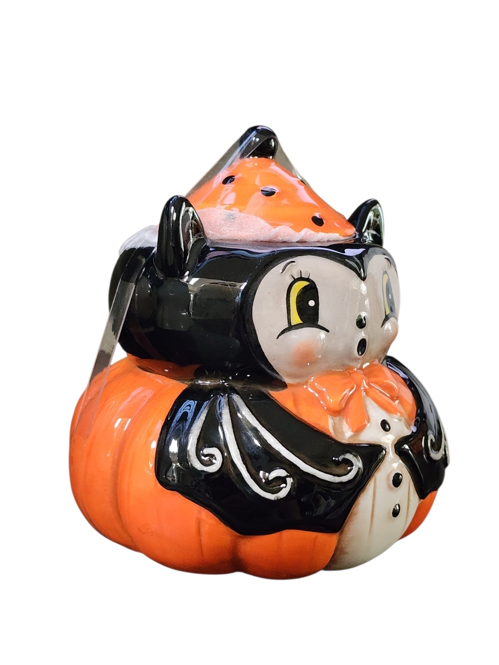Johanna Parker - Transpac - Black & Orange - Small Halloween Owl Jar - Picture 7 of 8